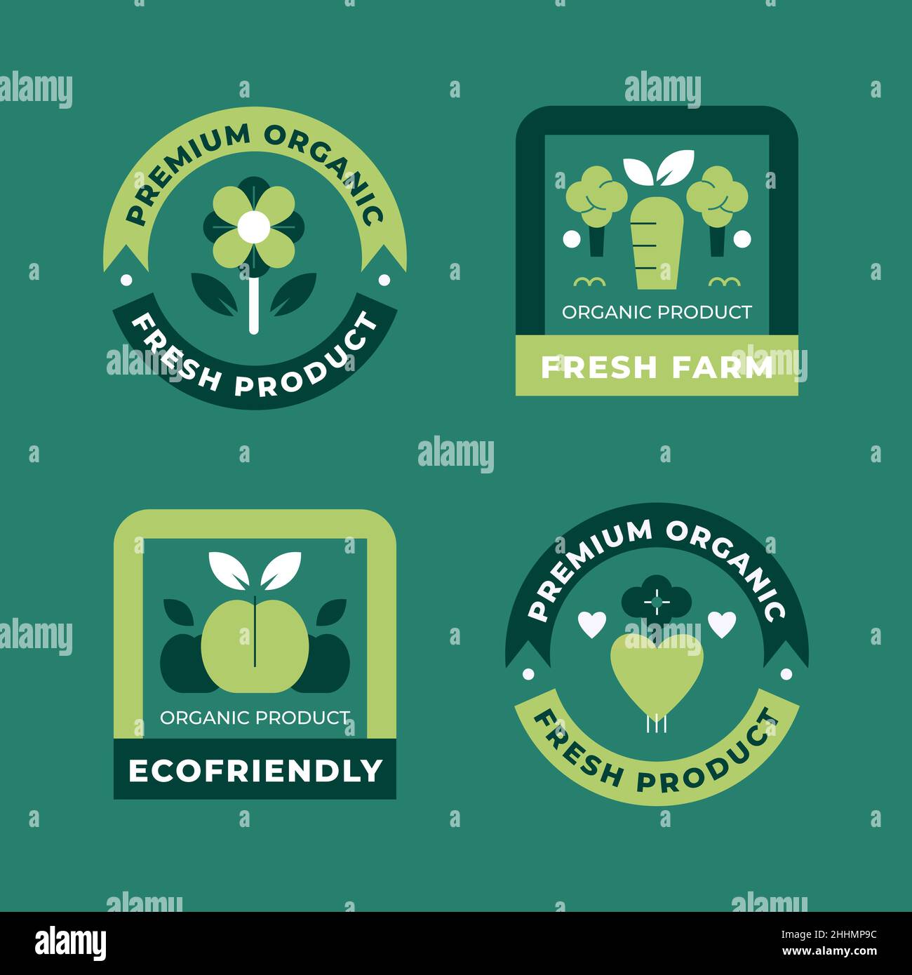 Flat design eco friendly labels Vector illustration Stock Vector Image ...