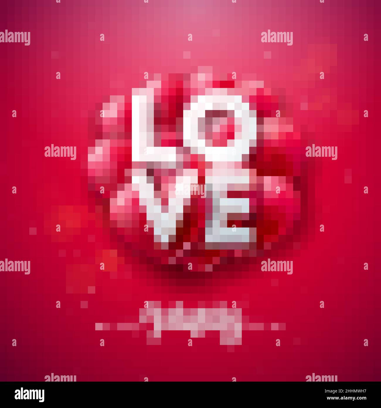Happy Valentines Day Design with Red Heart and Typography Letter on ...