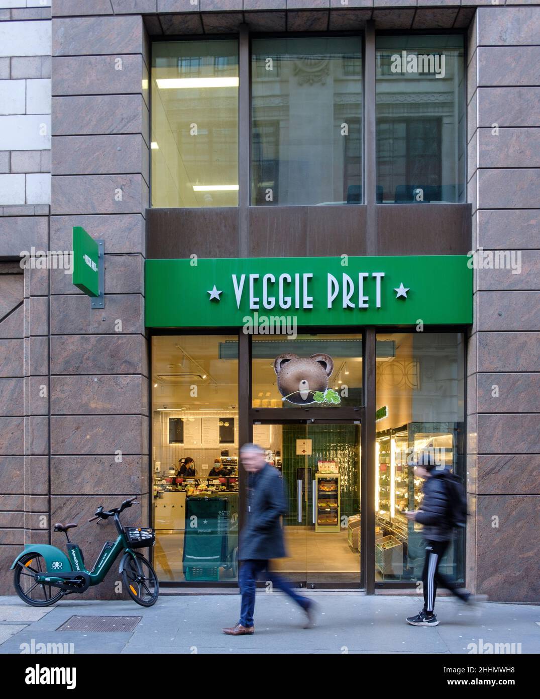 A Veggie Pret shop in the City of London. A vegetarian food only outlet of the Pret a Manger chain. Stock Photo