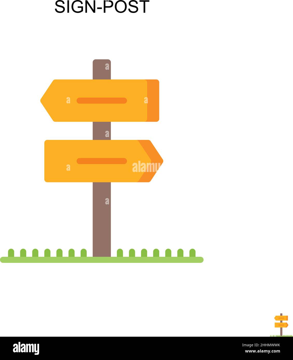 Sign-post Simple vector icon.Perfect color modern pictogram on editable ...