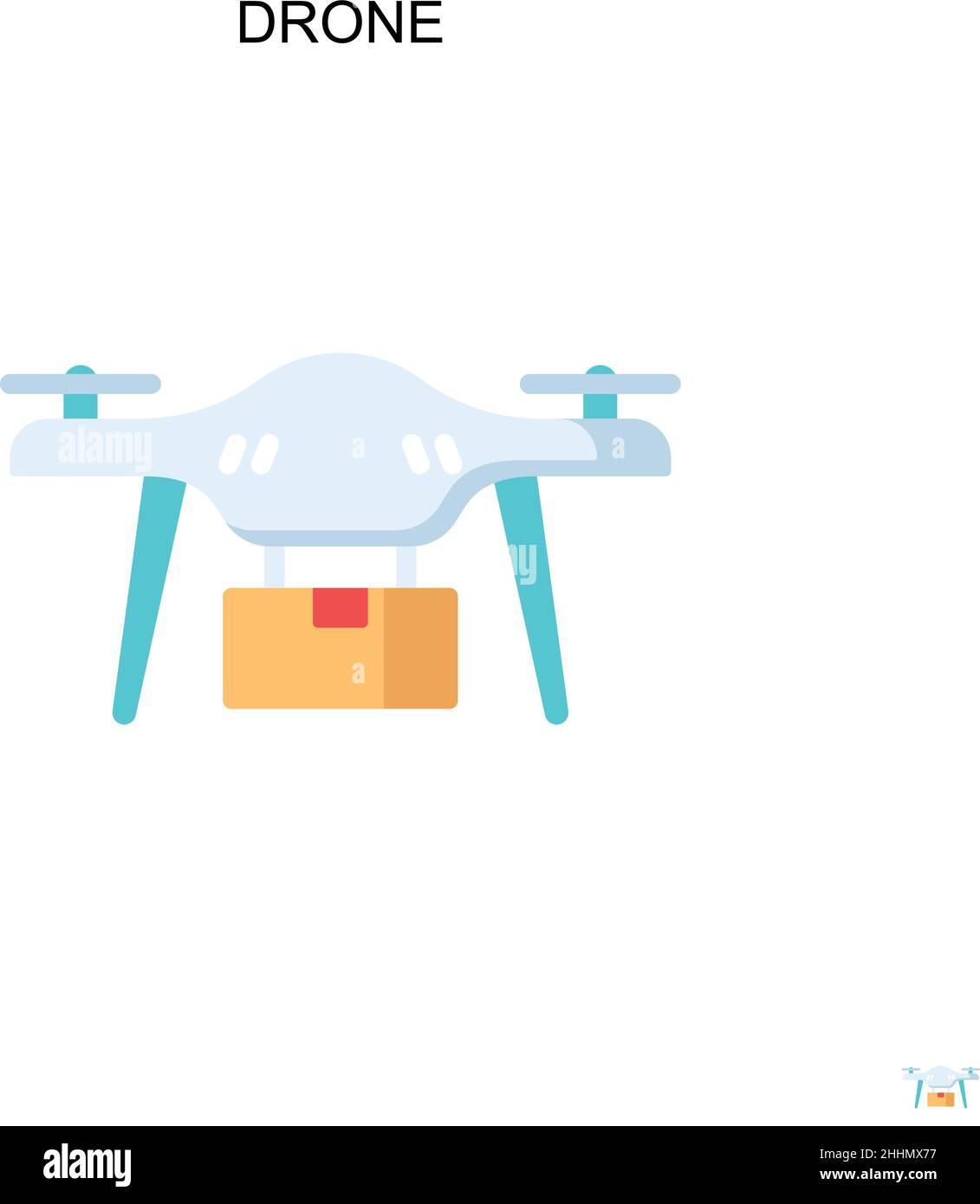 Drone Simple vector icon.Perfect color modern pictogram on editable stroke. Drone icons for your business project Stock Vector