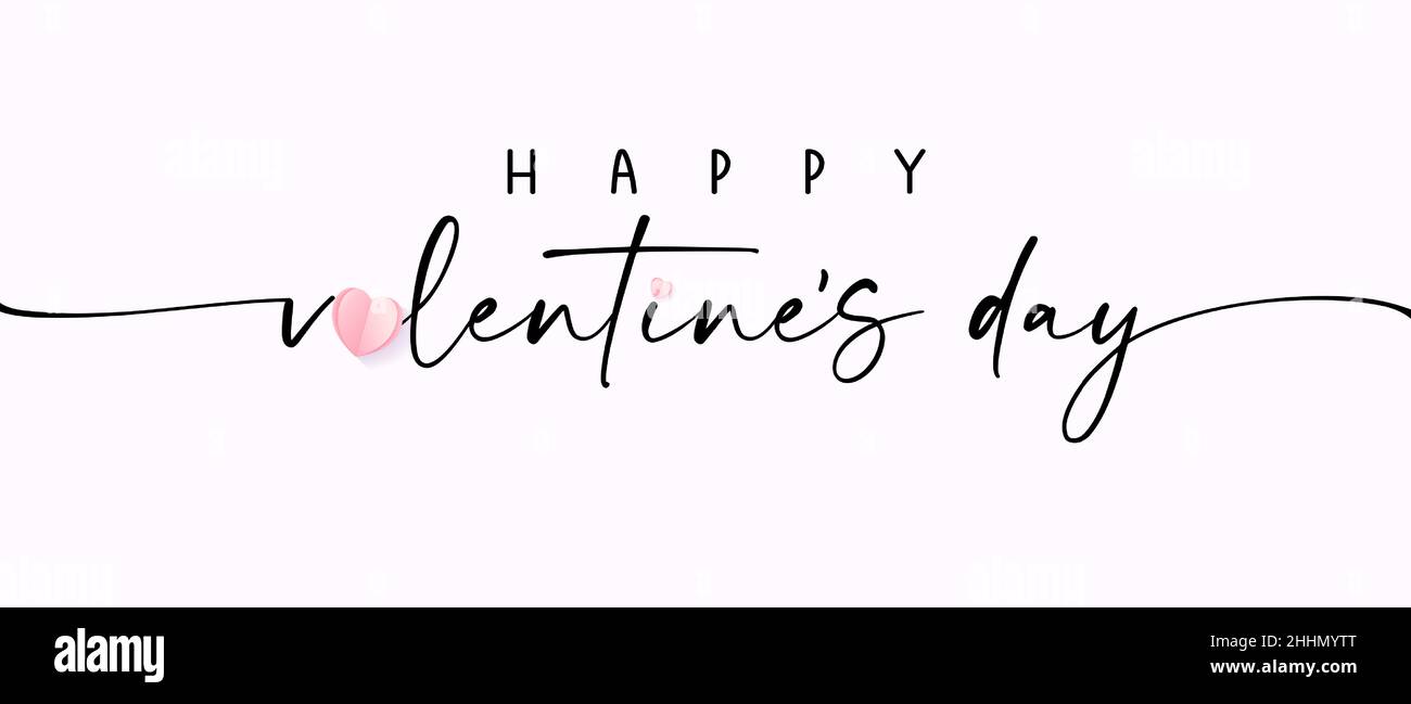Happy Valentines Day calligraphy phrase. Vector lettering and paper ...