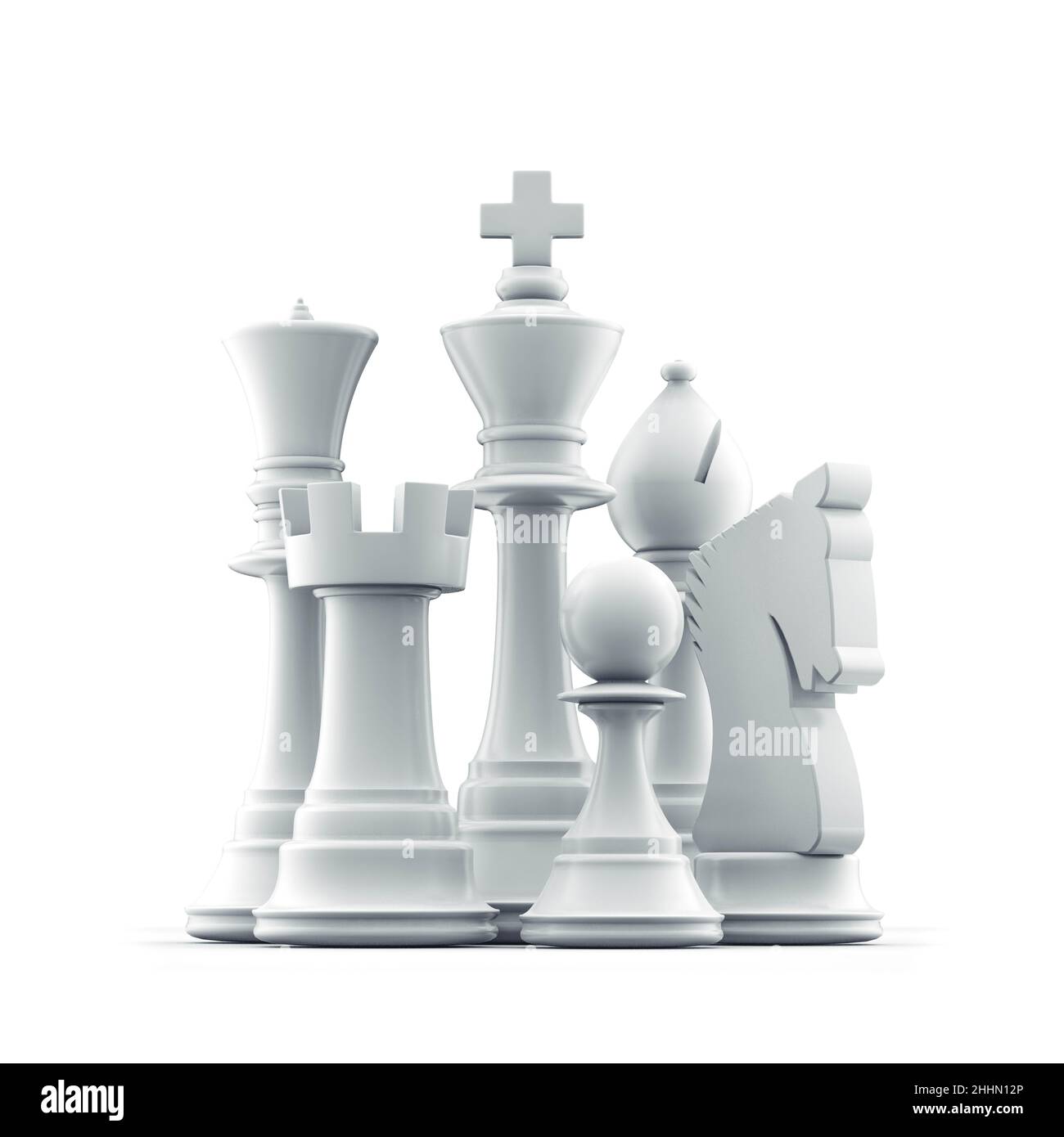 Chess King And Queen On Chessboard. 3D Illustration. Stock Photo, Picture  and Royalty Free Image. Image 207327878.