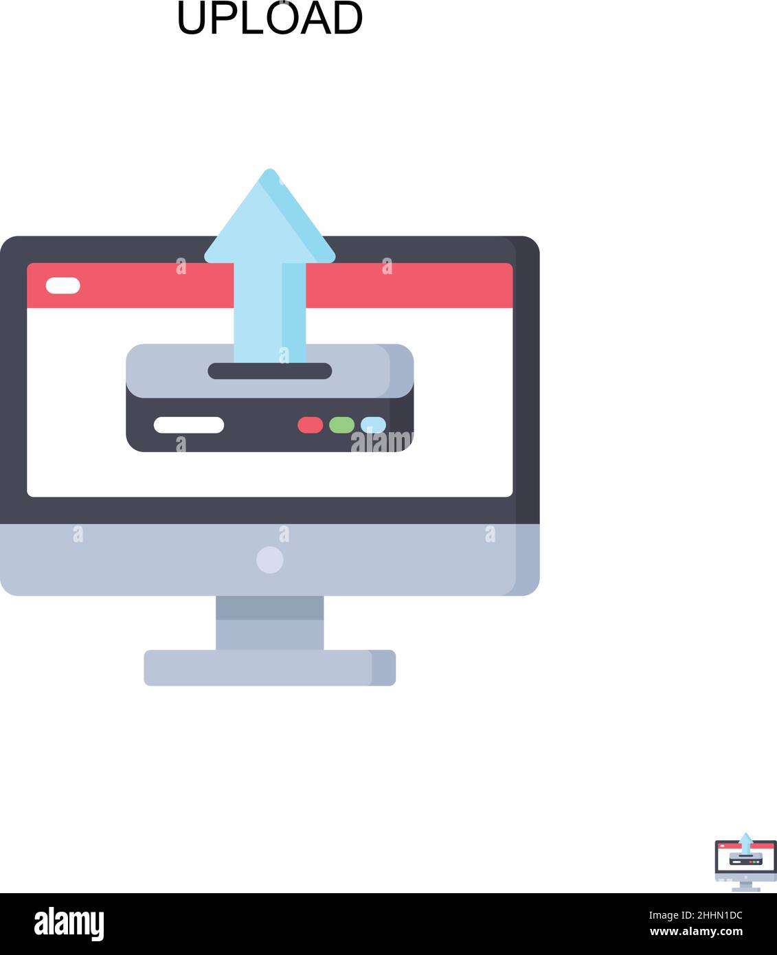 Upload Simple vector icon.Perfect color modern pictogram on editable ...