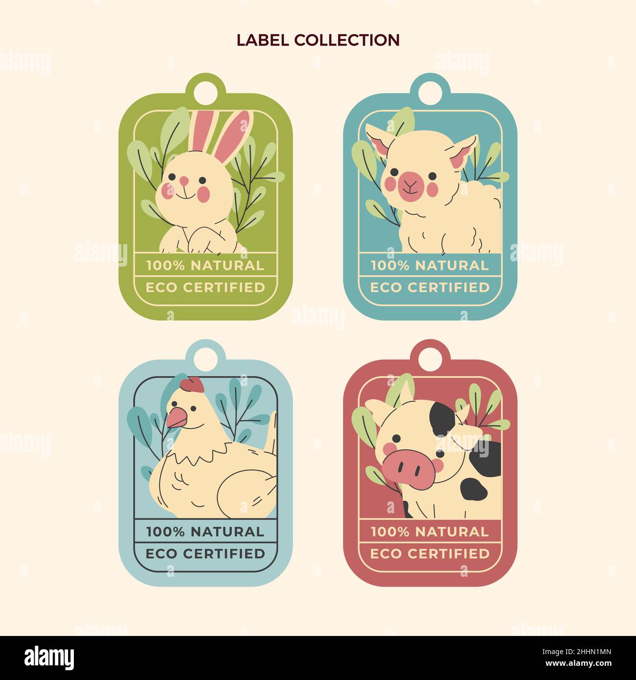 Hand drawn flat design ecology badges Vector illustration Stock Vector ...