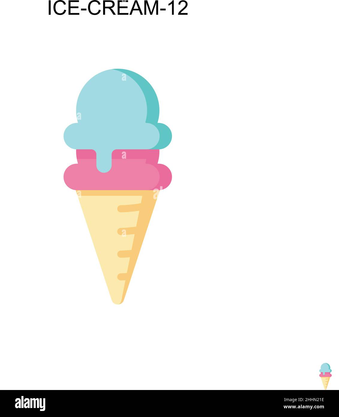 Ice-cream-12 Simple vector icon.Perfect color modern pictogram on editable stroke. Ice-cream-12 icons for your business project Stock Vector