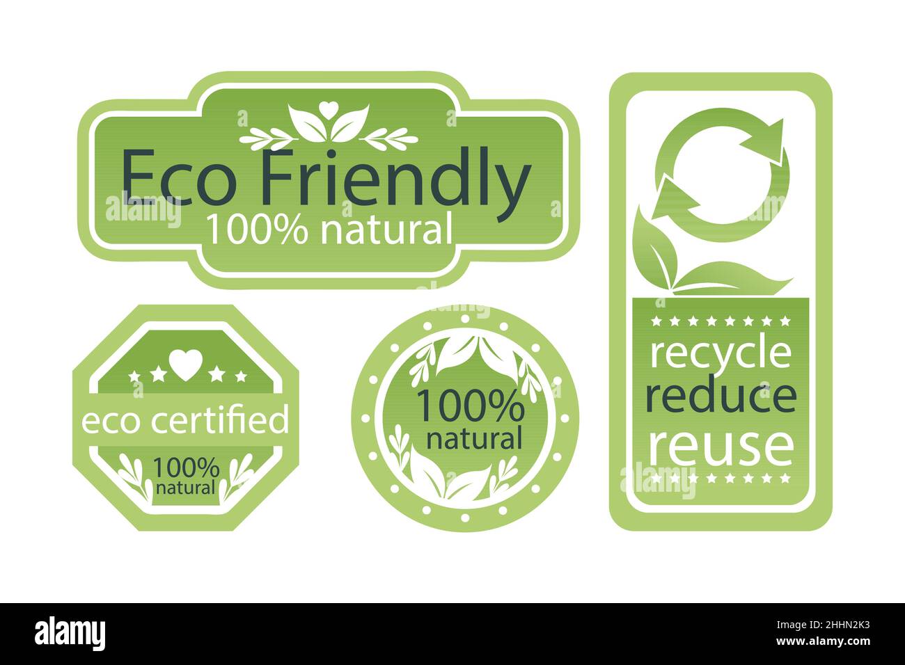 Gradient eco friendly labels Vector illustration Stock Vector Image ...