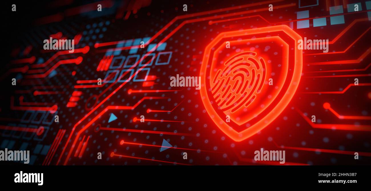 Password Control by Fingerprint. Fingerprint Security Concept Stock