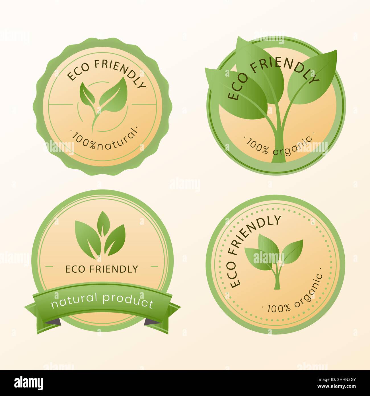 Gradient eco friendly labels Vector illustration Stock Vector Image ...