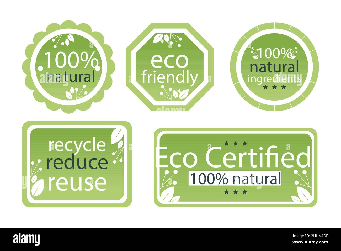Gradient eco friendly labels Vector illustration Stock Vector Image ...