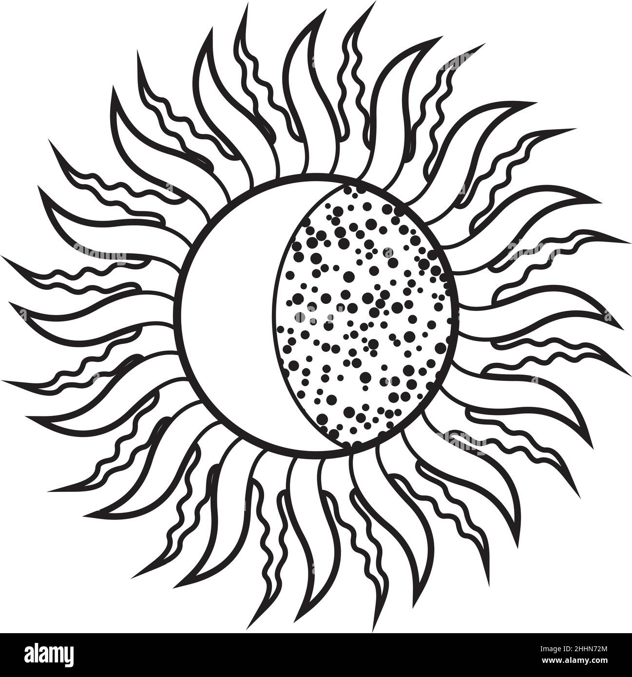 Solar Eclipse black whit? silhouettes Stock Vector Image & Art Alamy
