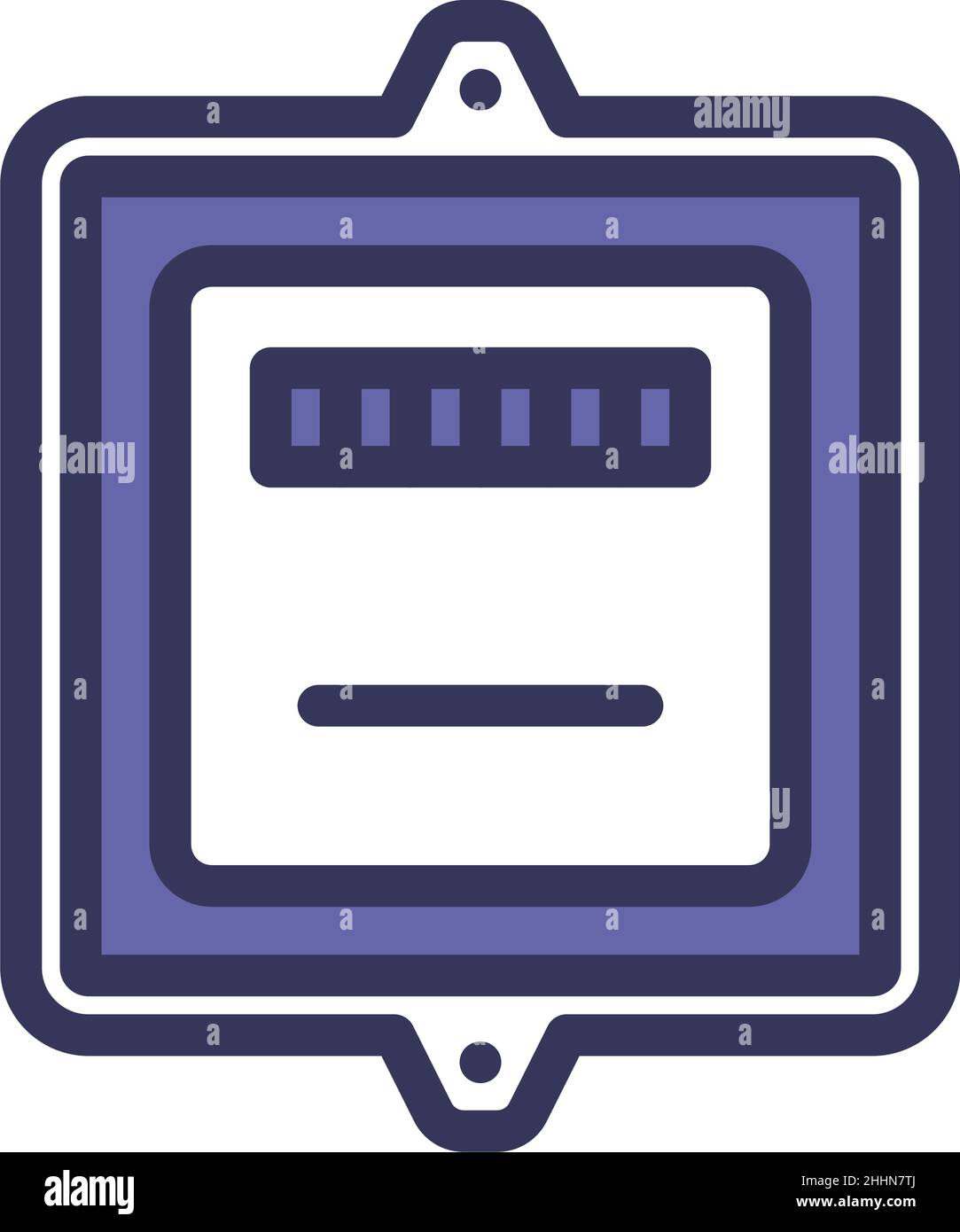 Electric Meter Icon. Editable Bold Outline With Color Fill Design