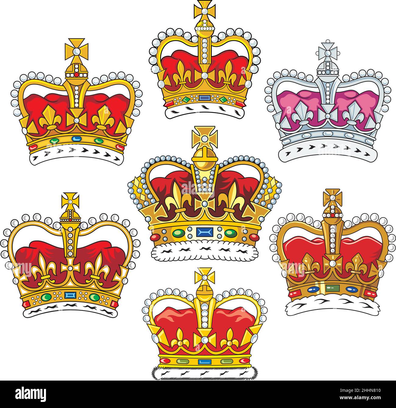 Crowns of britain Stock Vector Images - Alamy