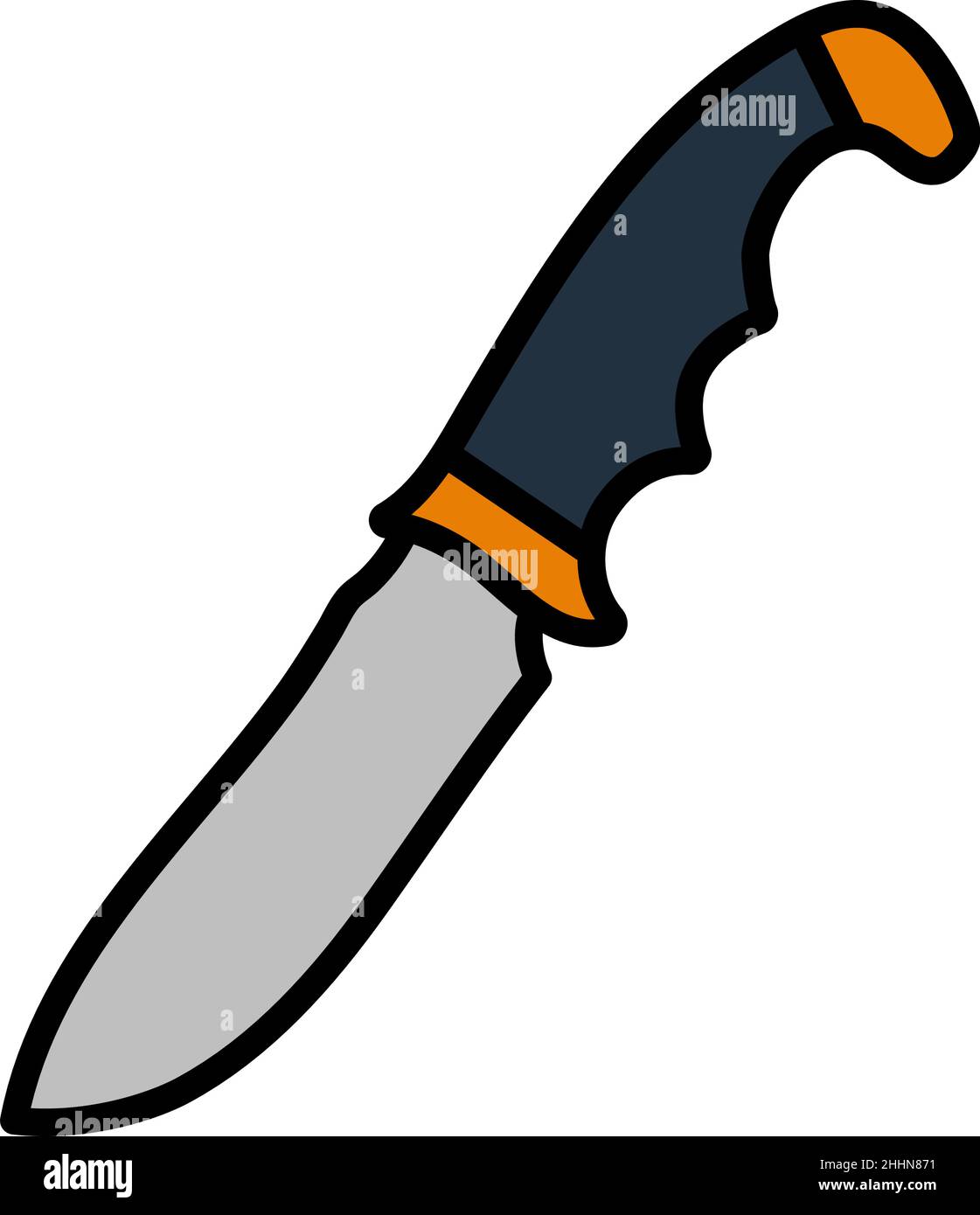 Icon Of Hunting Knife. Editable Bold Outline With Color Fill Design ...