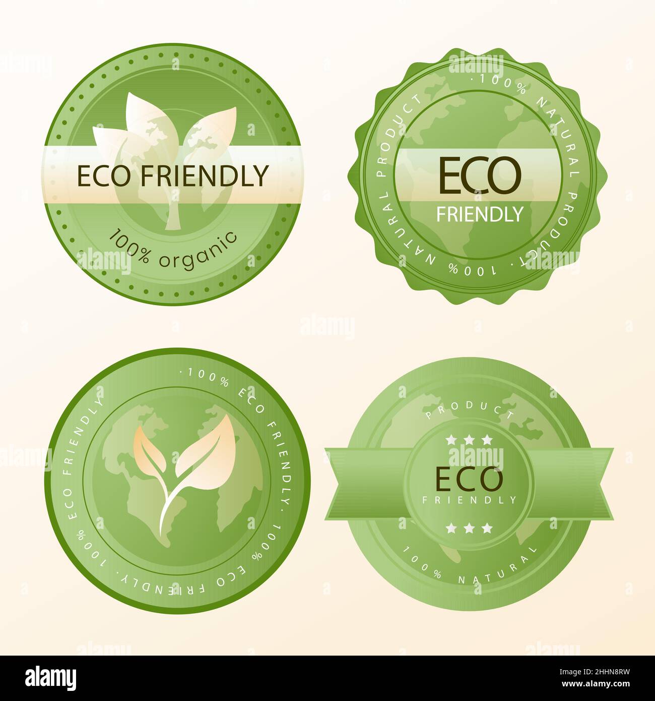 Gradient eco friendly labels Vector illustration Stock Vector Image ...