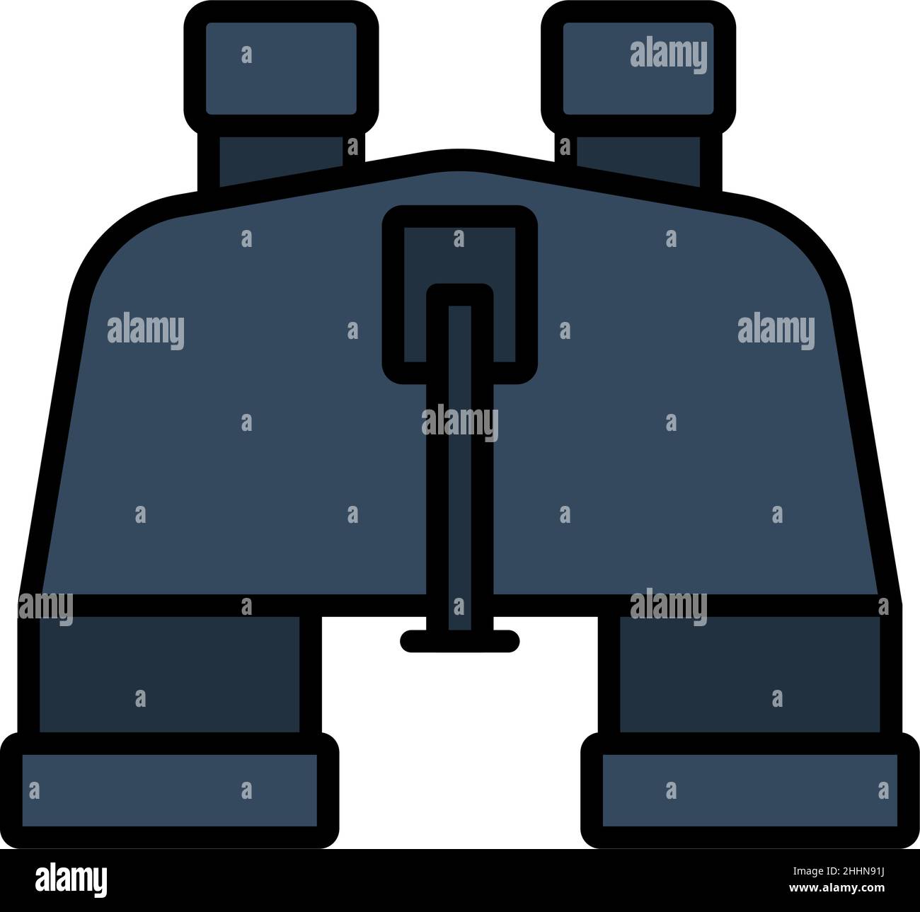 Icon Of Binoculars. Editable Bold Outline With Color Fill Design