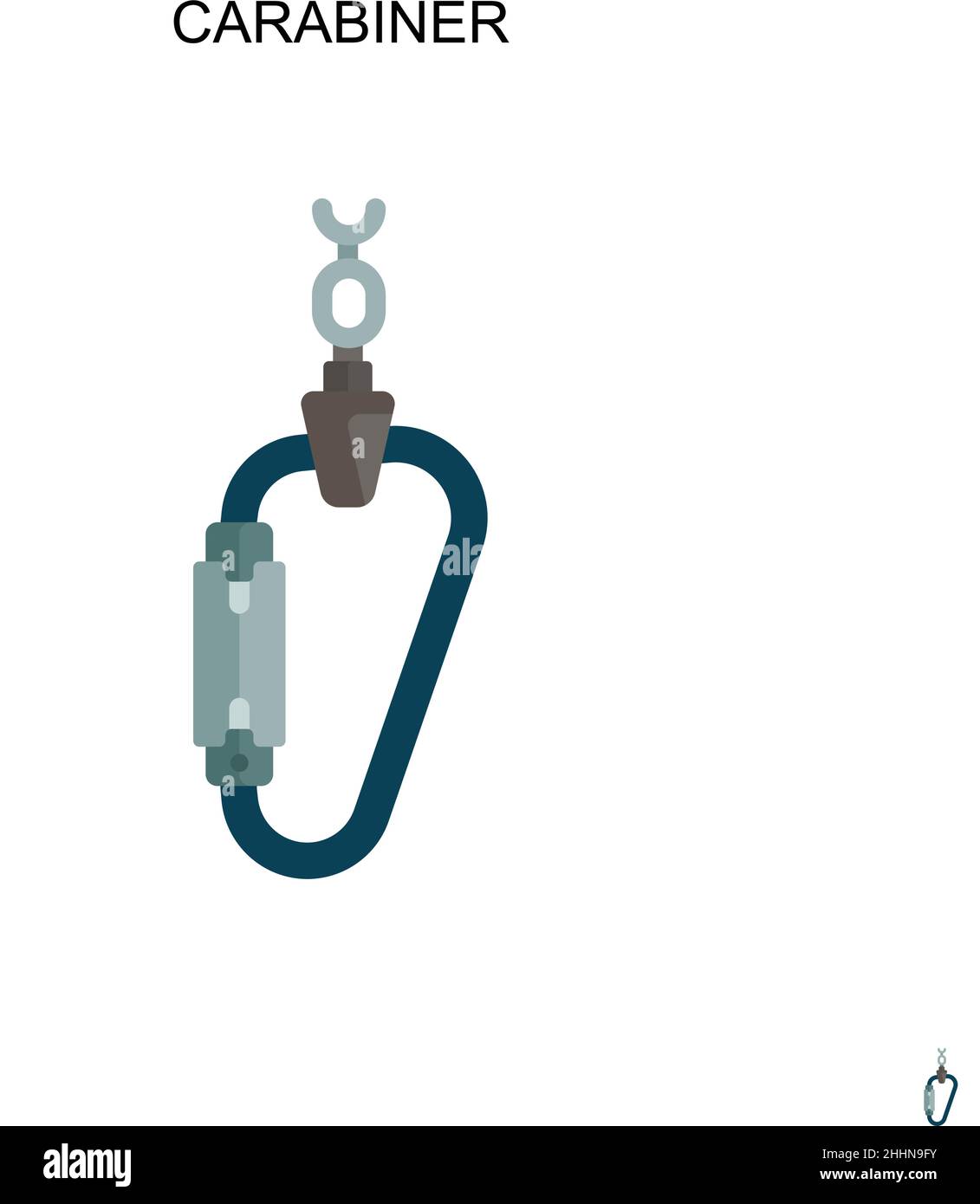 Carabiner Simple vector icon.Perfect color modern pictogram on editable ...