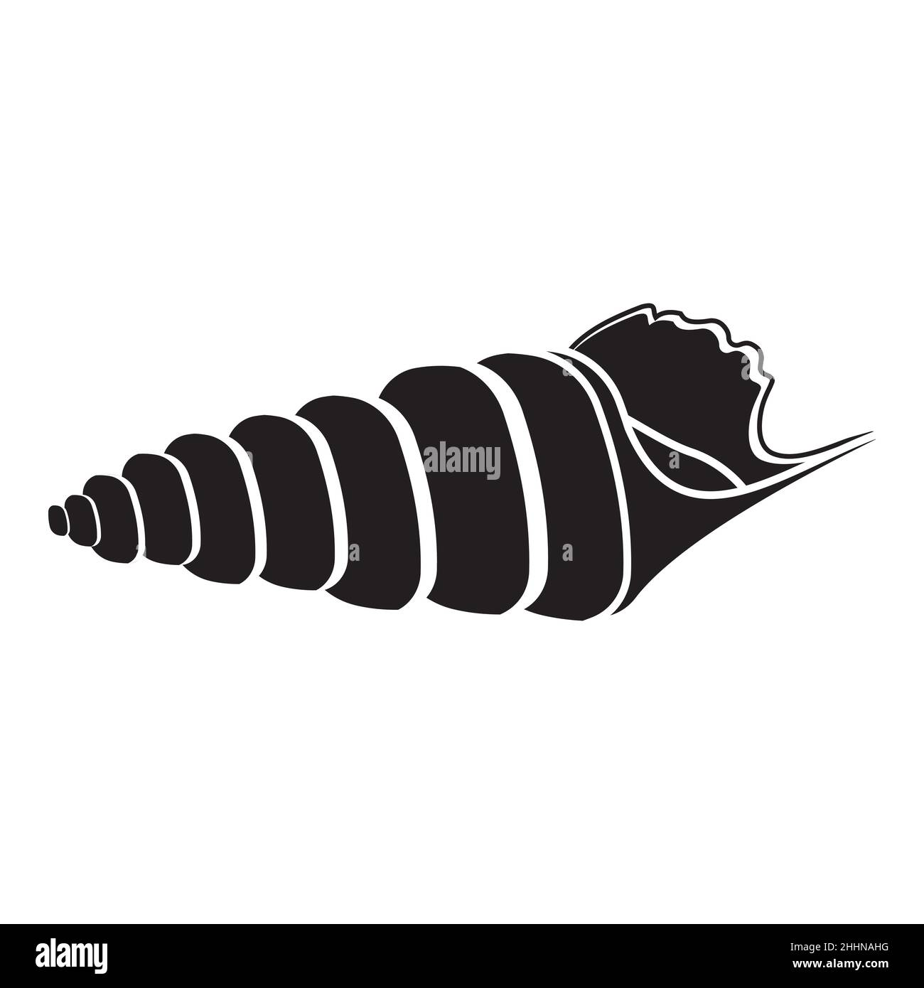 Insulated seashell. Vector illustration black icon Stock Vector Image ...