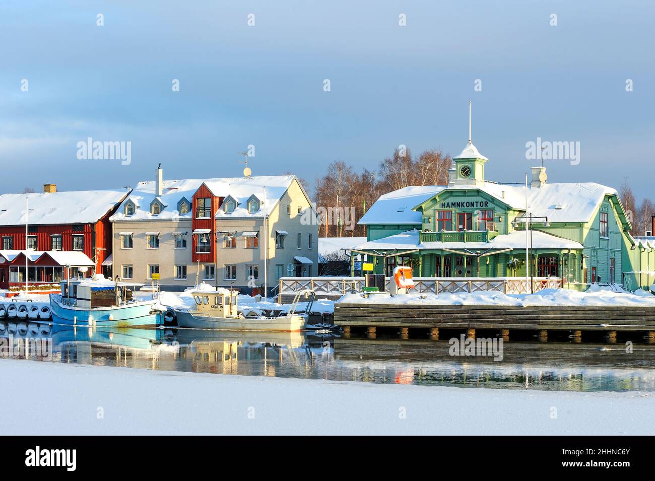 Nyköping, Sweden, harbour, winter Stock Photo