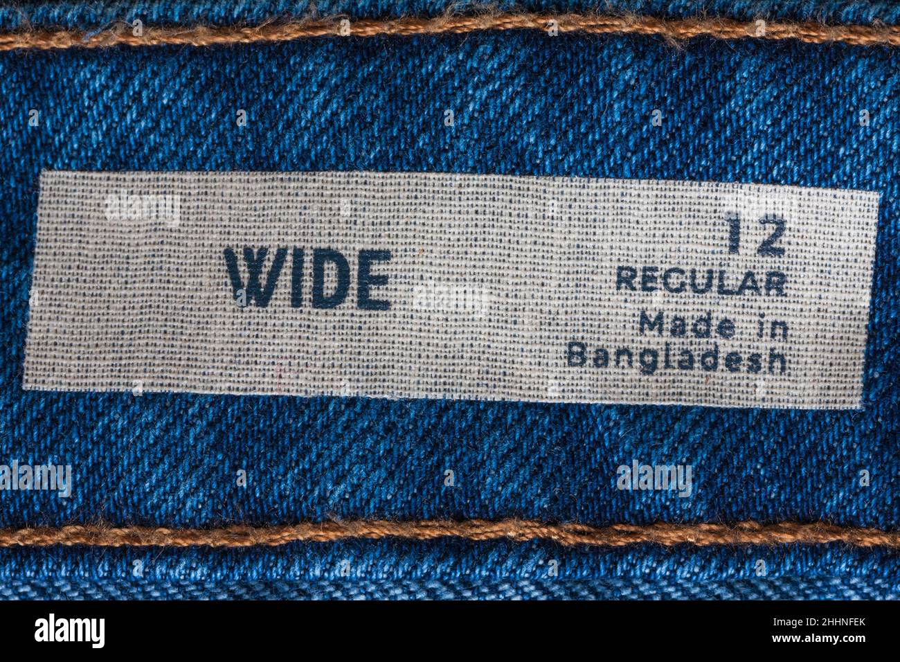 Wide Made in Bangladesh label in regular size 12 M&S denim jeans sold