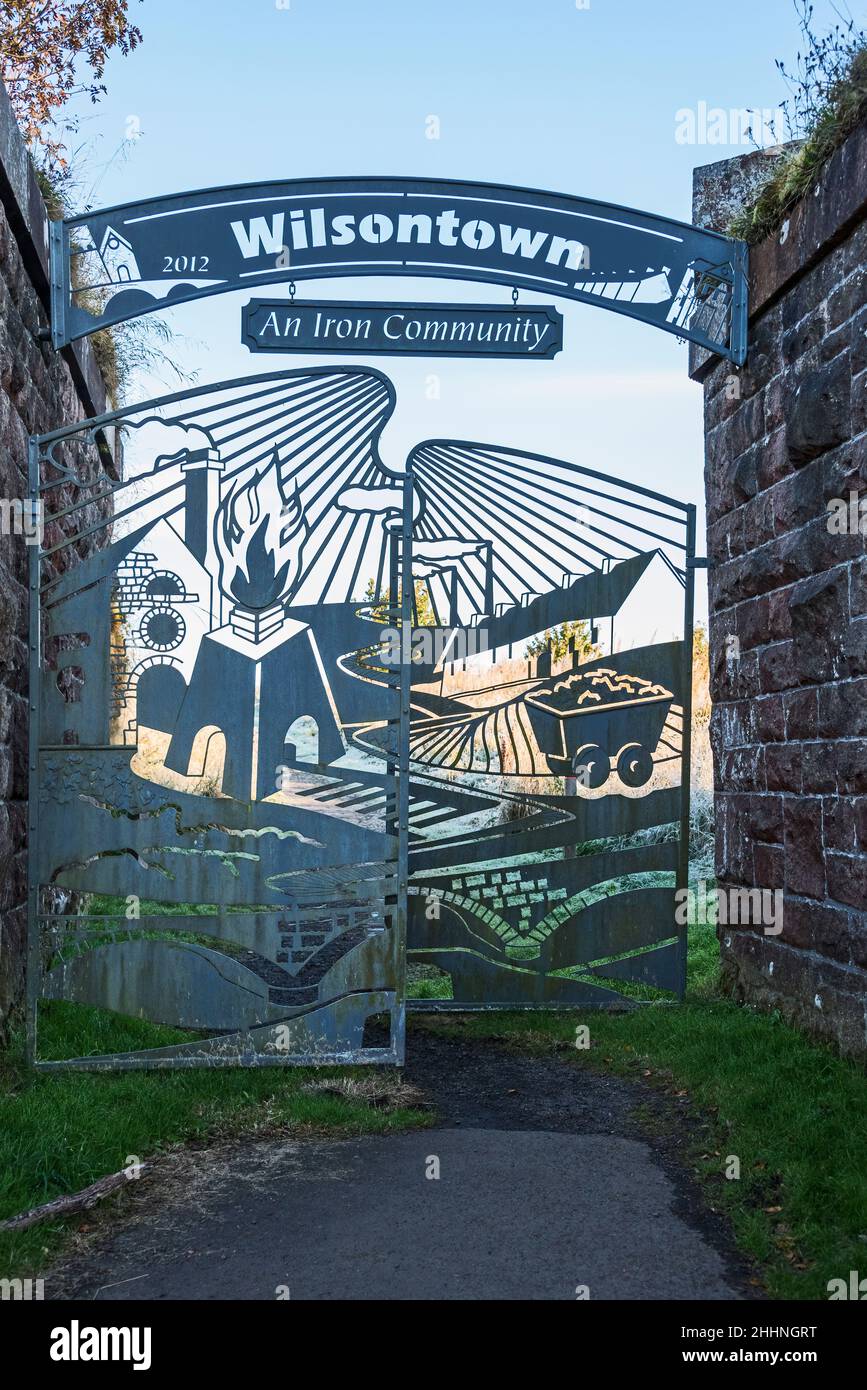 Wilsontown Ironworks Gate, Forth Lanarkshire Stock Photo