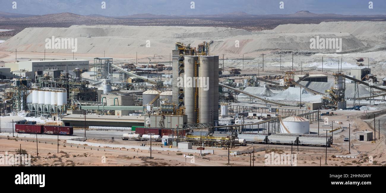 Rio Tinto Boron open pit mine, the largest borax mine in the World. Stock Photo