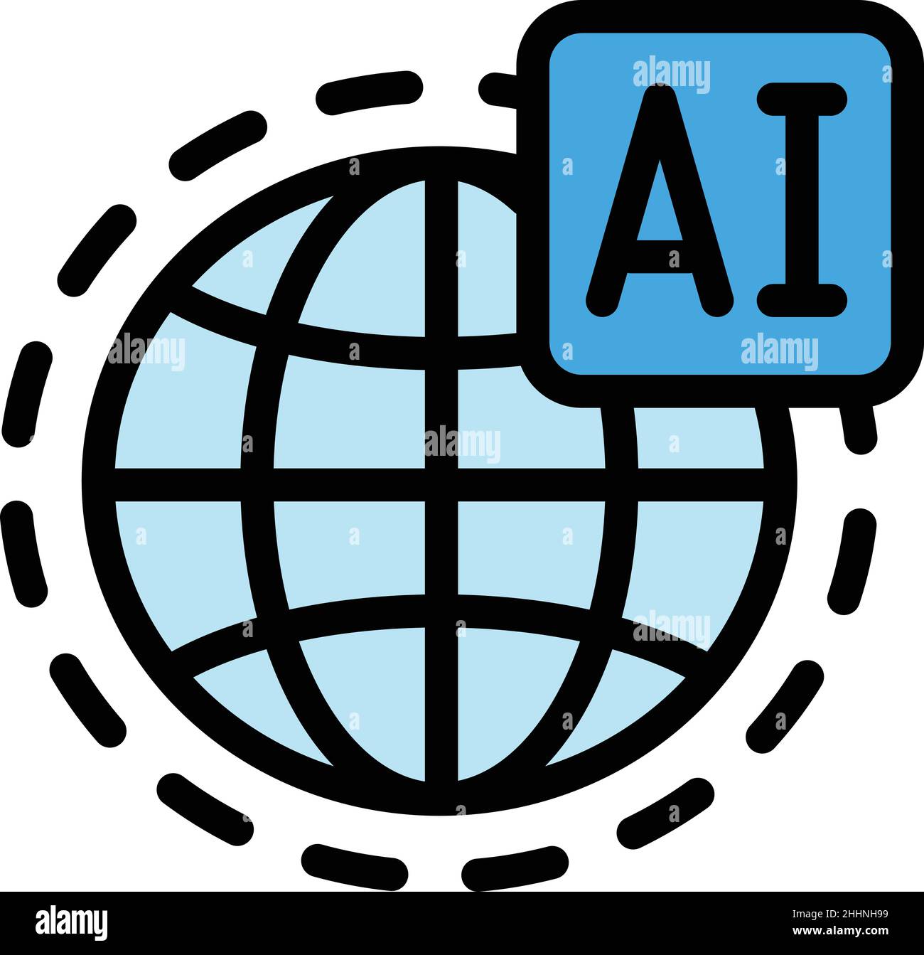 Artificial intelligence icon outline vector. Ai brain. Network machine ...