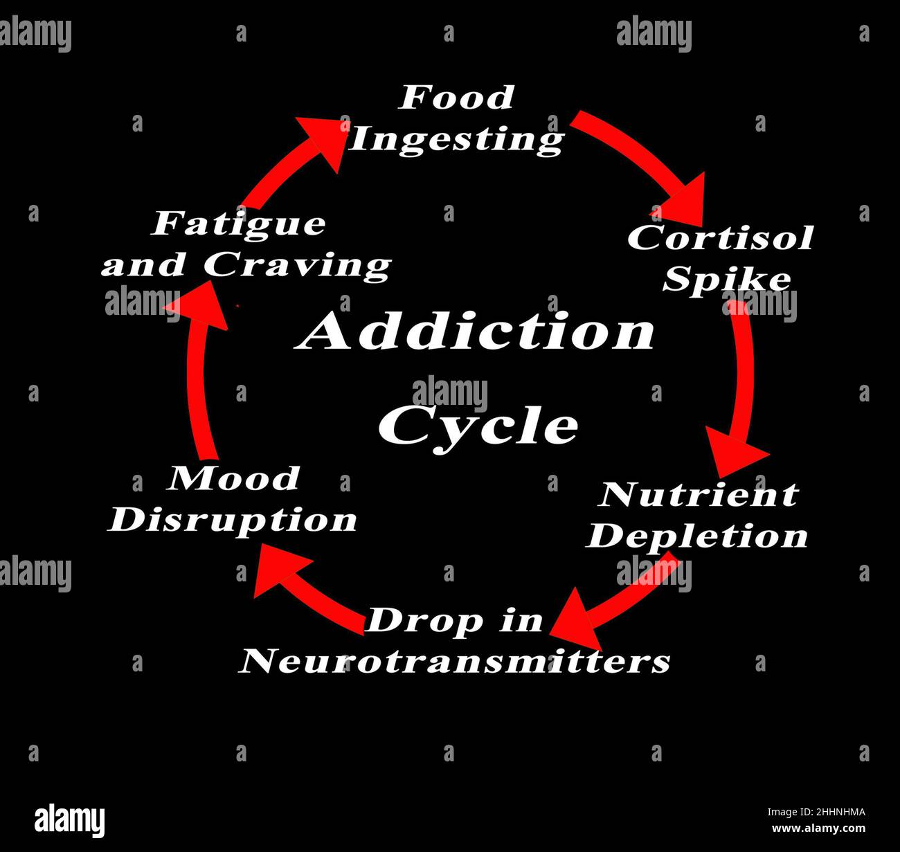 Six Components of Addiction Cycle Stock Photo - Alamy