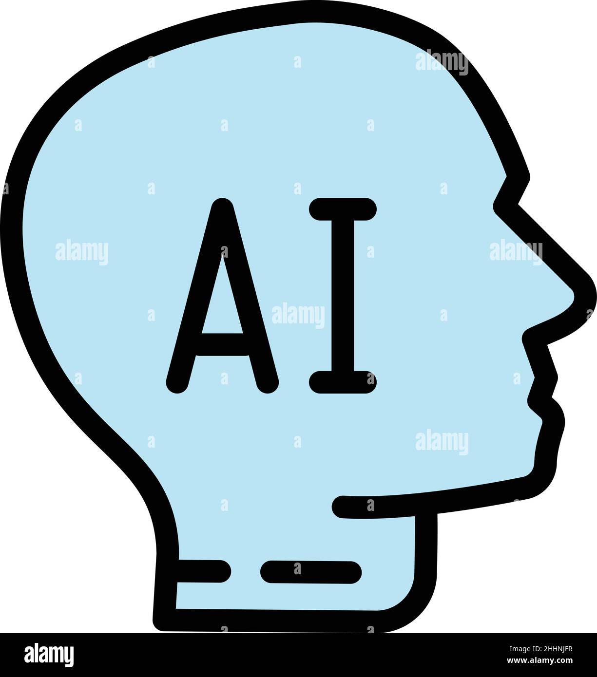 Ai robot icon outline vector. Artificial brain. Digital circuit Stock ...