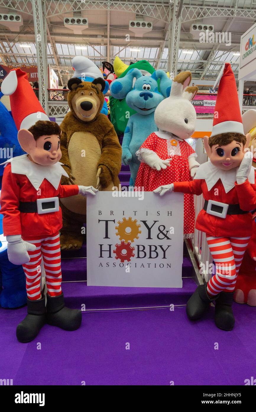 London, UK. 25th Jan, 2022. Toy Fair 2022 Childrens' Favourite Characters Photocall Olympia. The Toy Fair 2022 brought together many favourite characters from children's television and other media for a special photocall. From Teletubbies to Elves and Peppa Pig. dit Credit: Peter Hogan/Alamy Live News Stock Photo