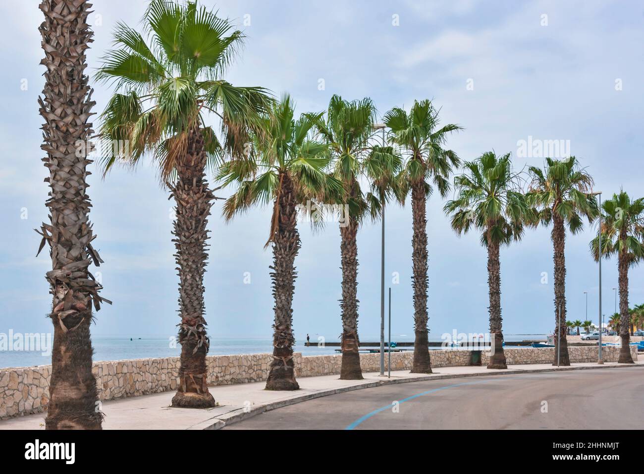 Seascape, View from the Lungomare seafront di Porto Cesareo, Apulia, Italy, Europe Stock Photo