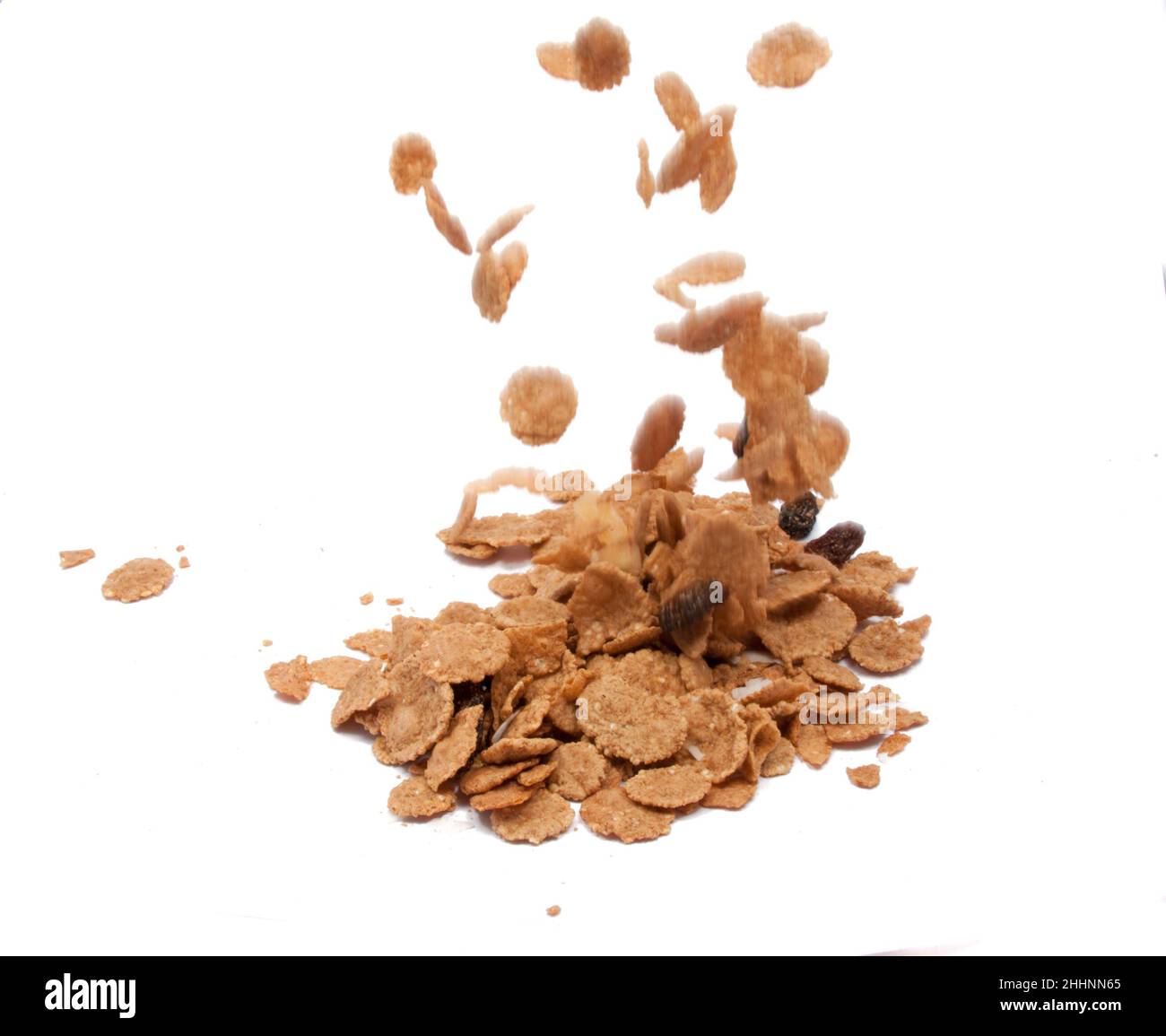 Cereals flakes isolated on the white Stock Photo