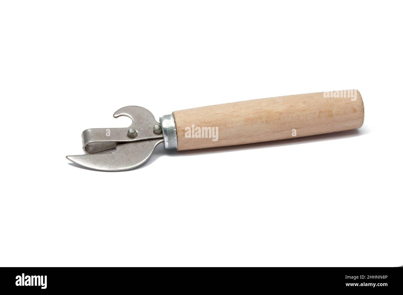 wooden can opener isolated on the white Stock Photo