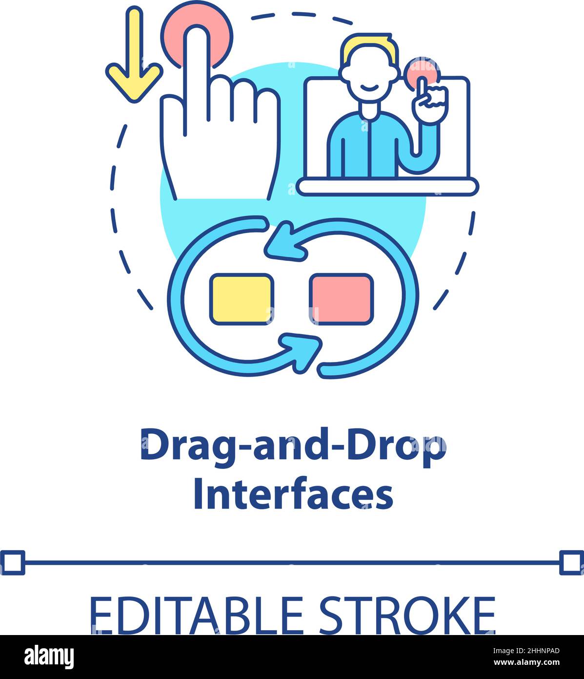 Drag and drop interfaces concept icon Stock Vector Image & Art - Alamy