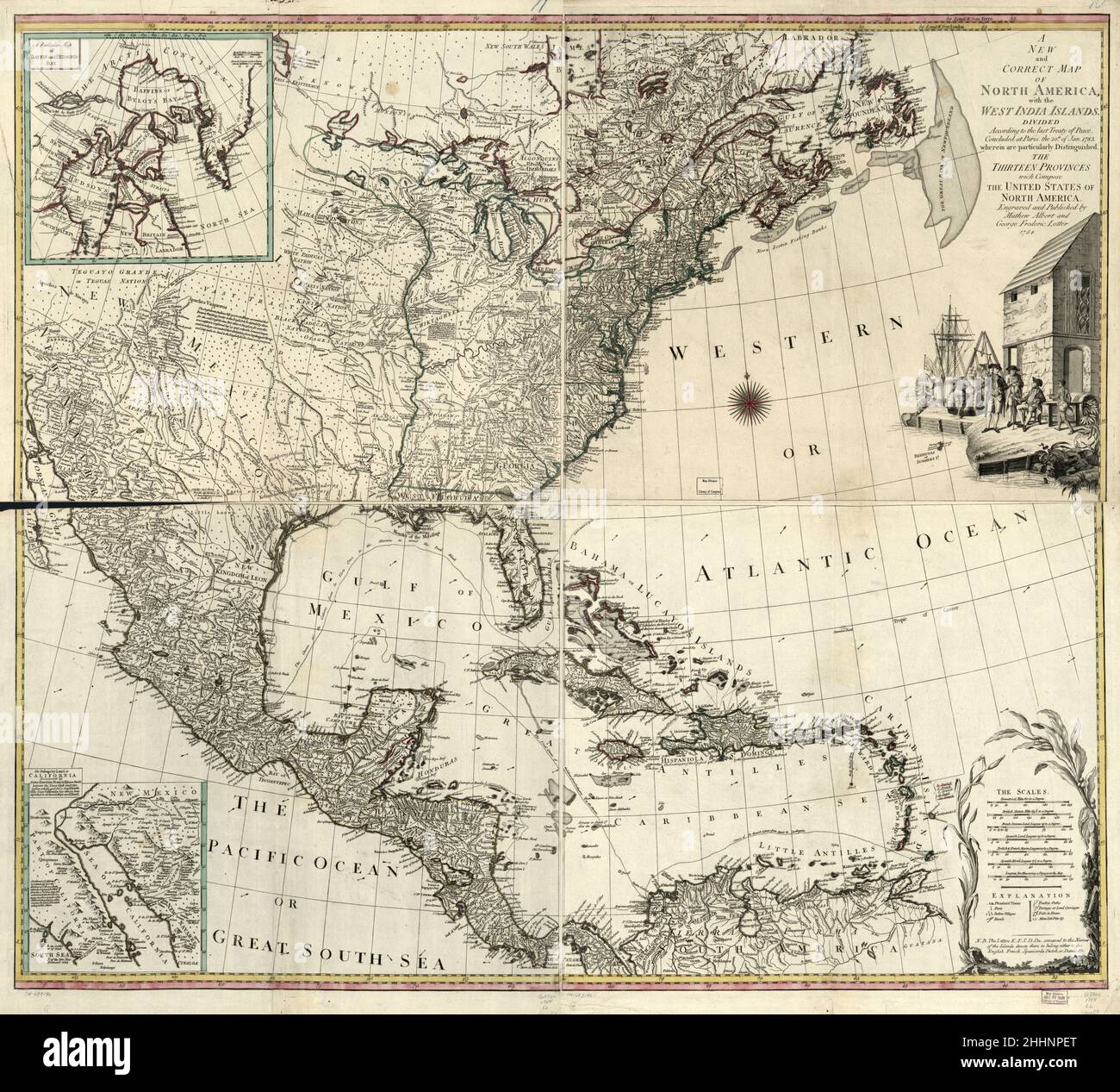 Treaty of paris 1783 map hi res - A New And Correct Map Of North America With The West India Islands Divided According To The Last Treaty Of Peace Concluded At Paris The 20th Of Jan 1783 Wherein Are Particular 6917 2HHNPET