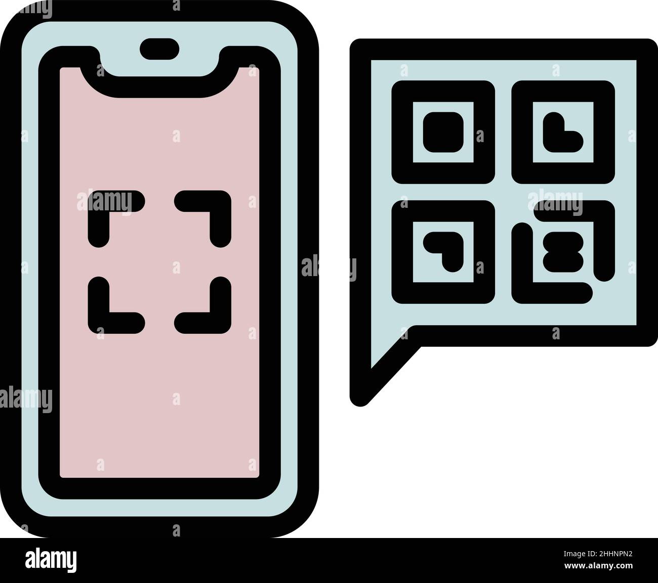 Find phone qr code icon outline vector. Scanner screen. Mobile scan ...
