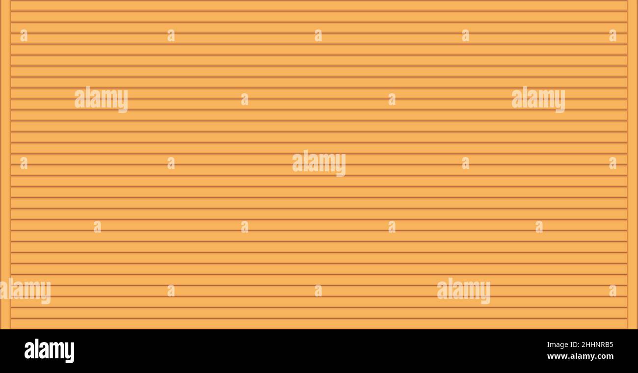 Panoramic background yellow garage doors, horizontal lines - Vector illustration Stock Vector