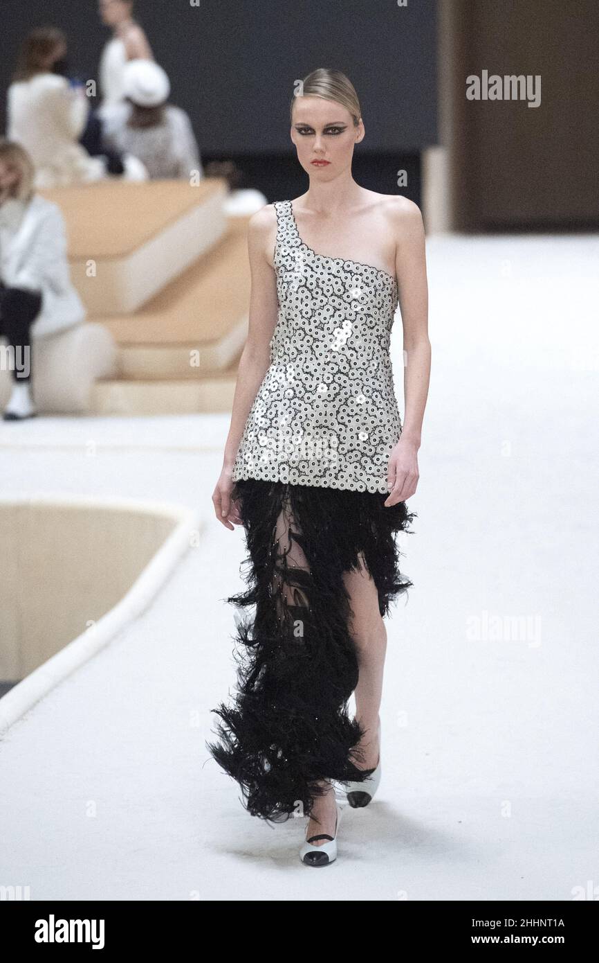 A model walks the runway during the Chanel Homme Menswear Fall/Winter  2022-2023 show as