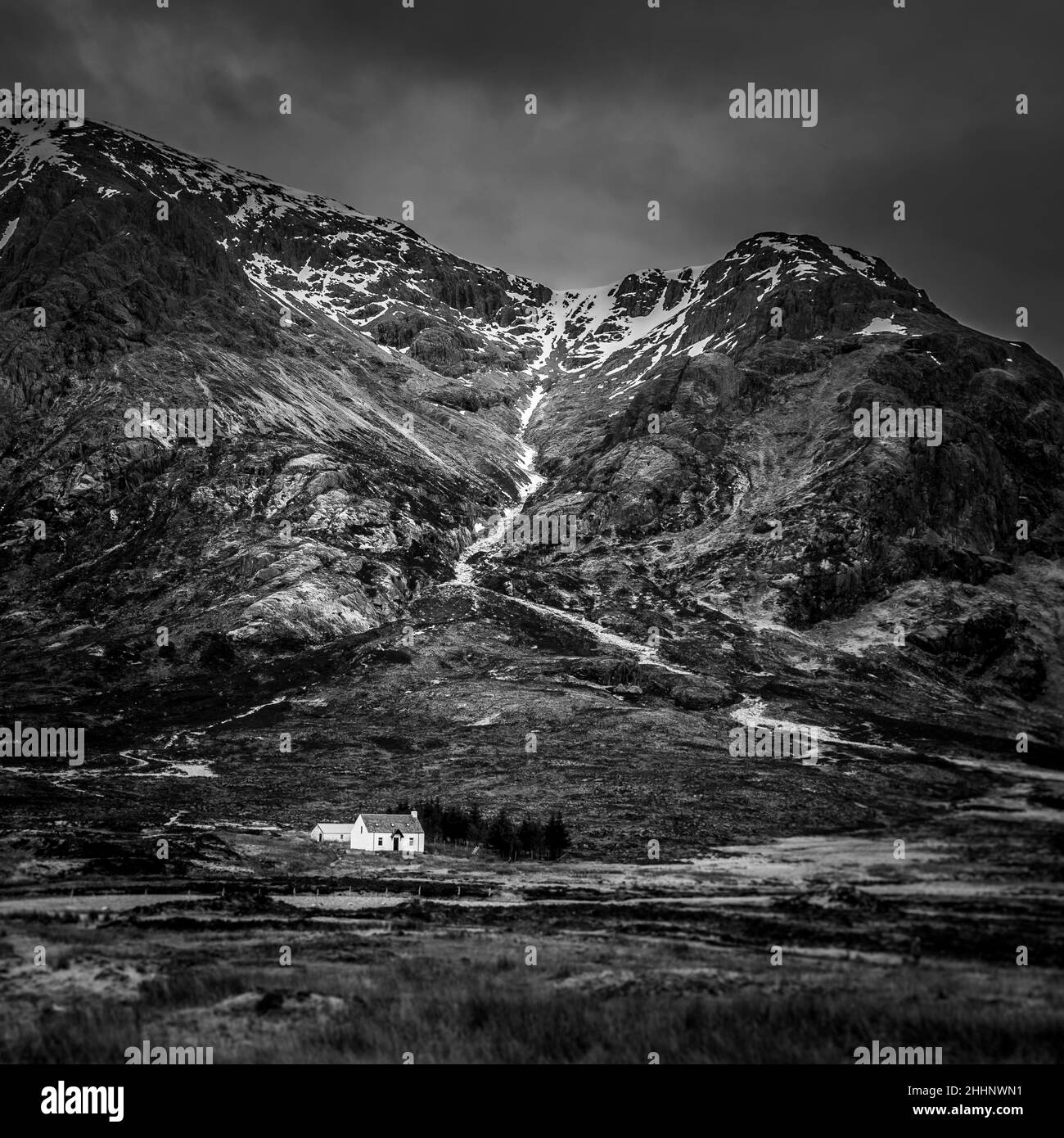 Remote white cottage at Glencoe, Scotland UK Stock Photo Alamy