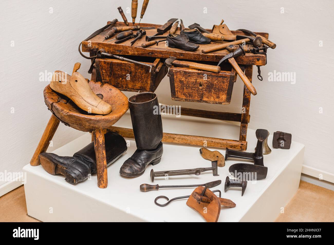 Vintage shoe making tools hi-res stock photography and images - Alamy