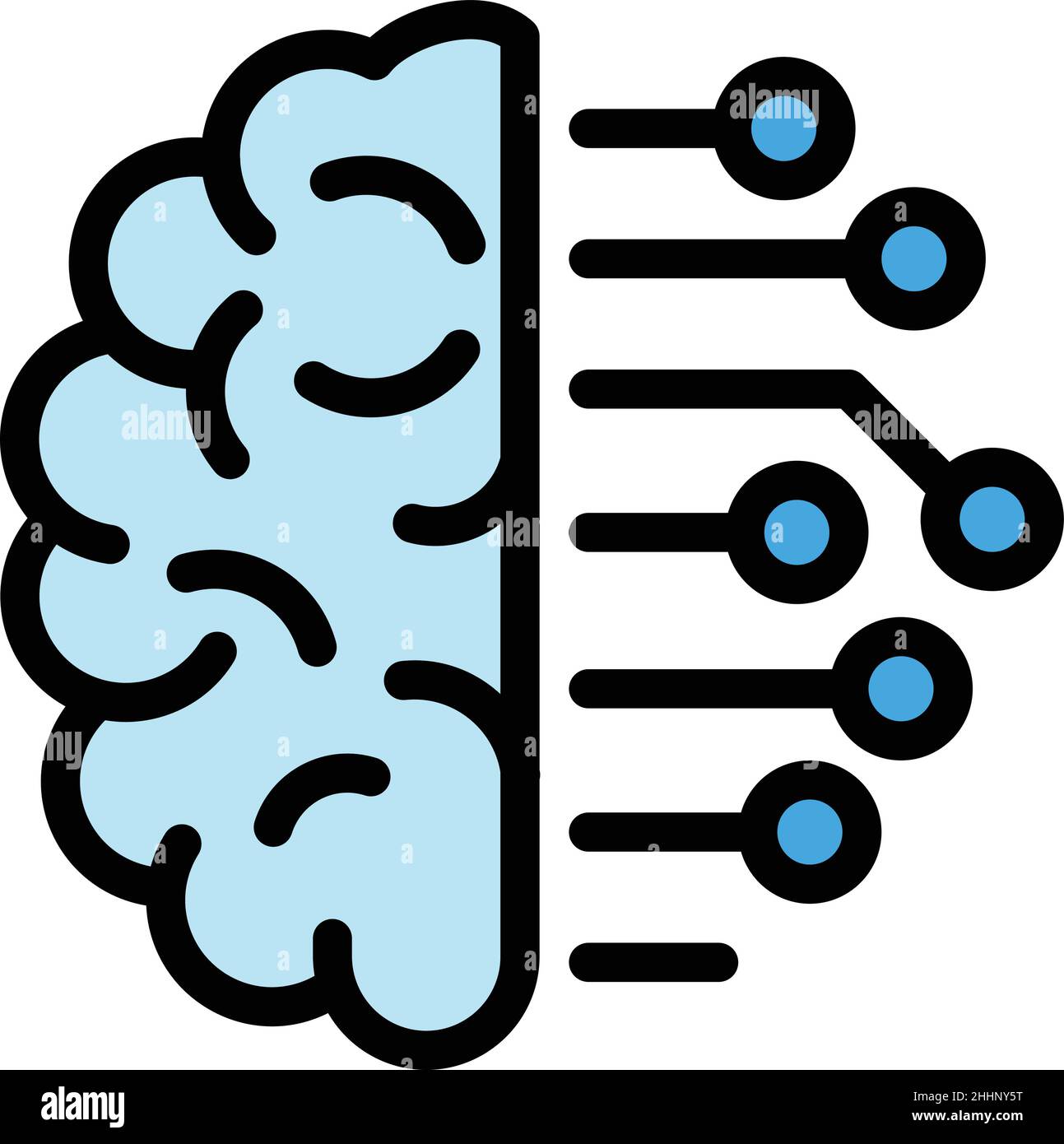 Science ai icon outline vector. Artificial brain. Network machine Stock ...