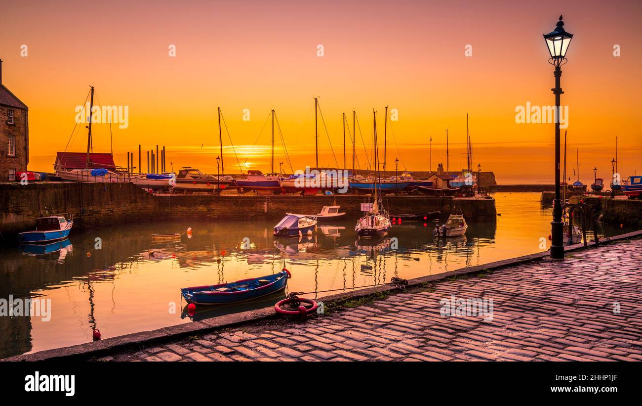 This is Dysart Harbour in the county of Fife, Scotland, UK Stock Photo