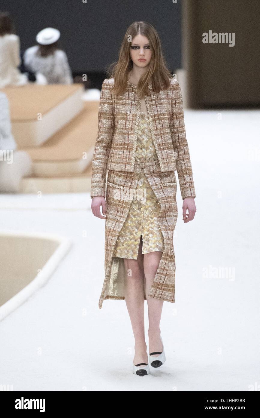 A model walks the runway during the Chanel Homme Menswear Fall/Winter  2022-2023 show as