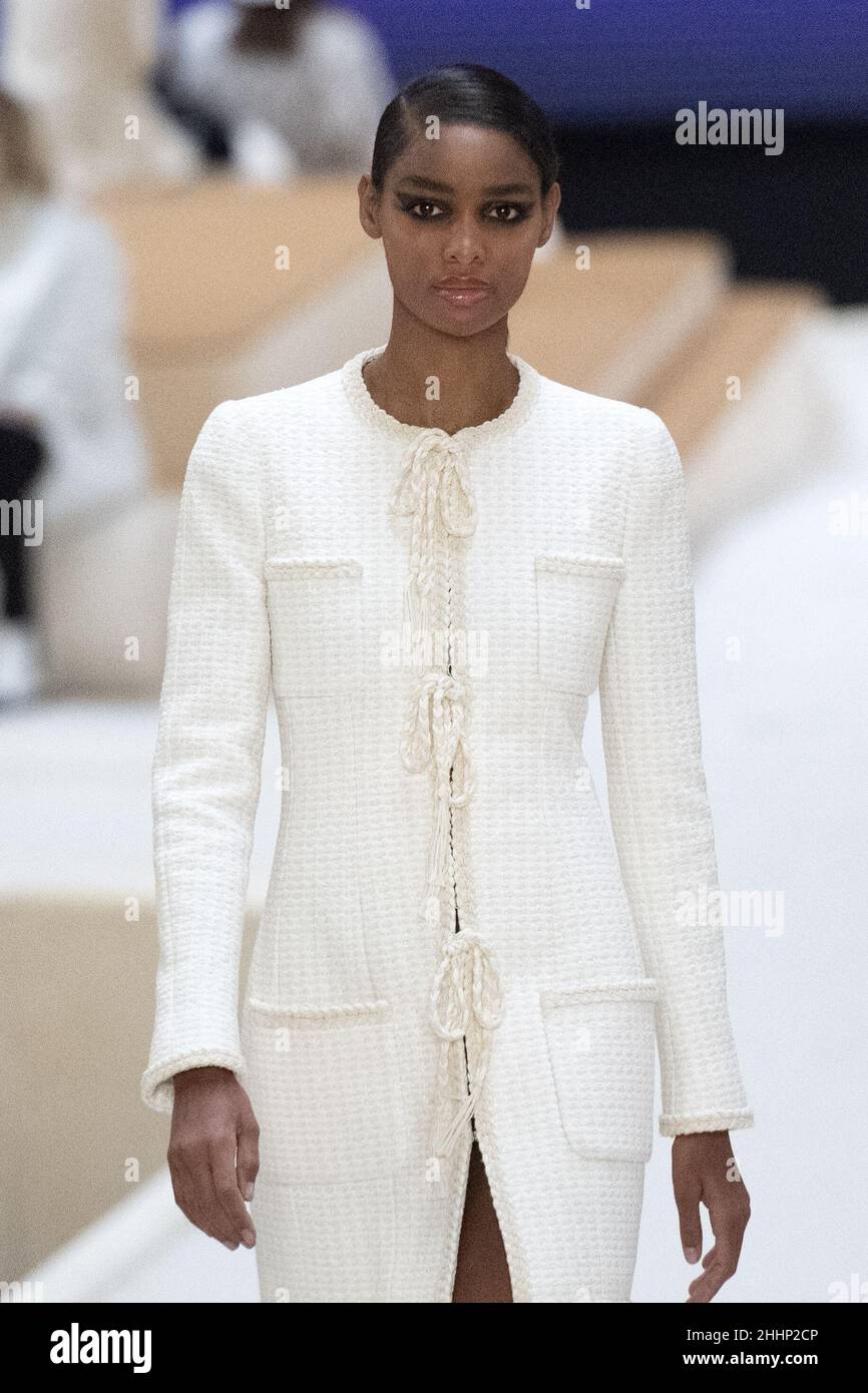 A model walks the runway during the Chanel Homme Menswear Fall