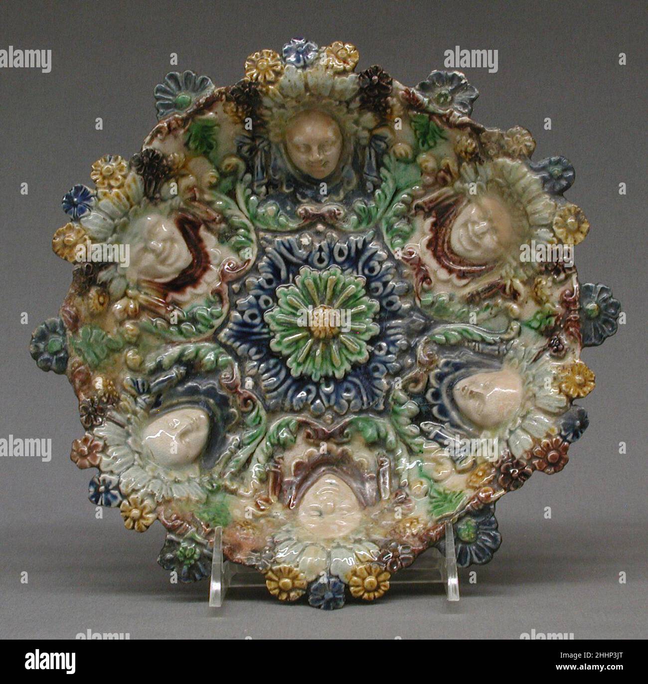 Dish second half 17th century or later Manner of Bernard Palissy French. Dish. French. second half 17th century or later. Lead-glazed earthenware. Ceramics-Pottery Stock Photo