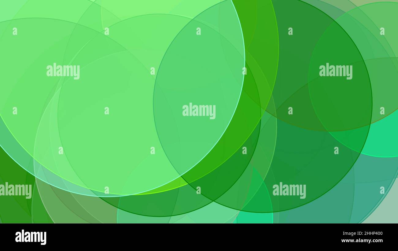 Abstract minimalist green illustration with circles and white ...