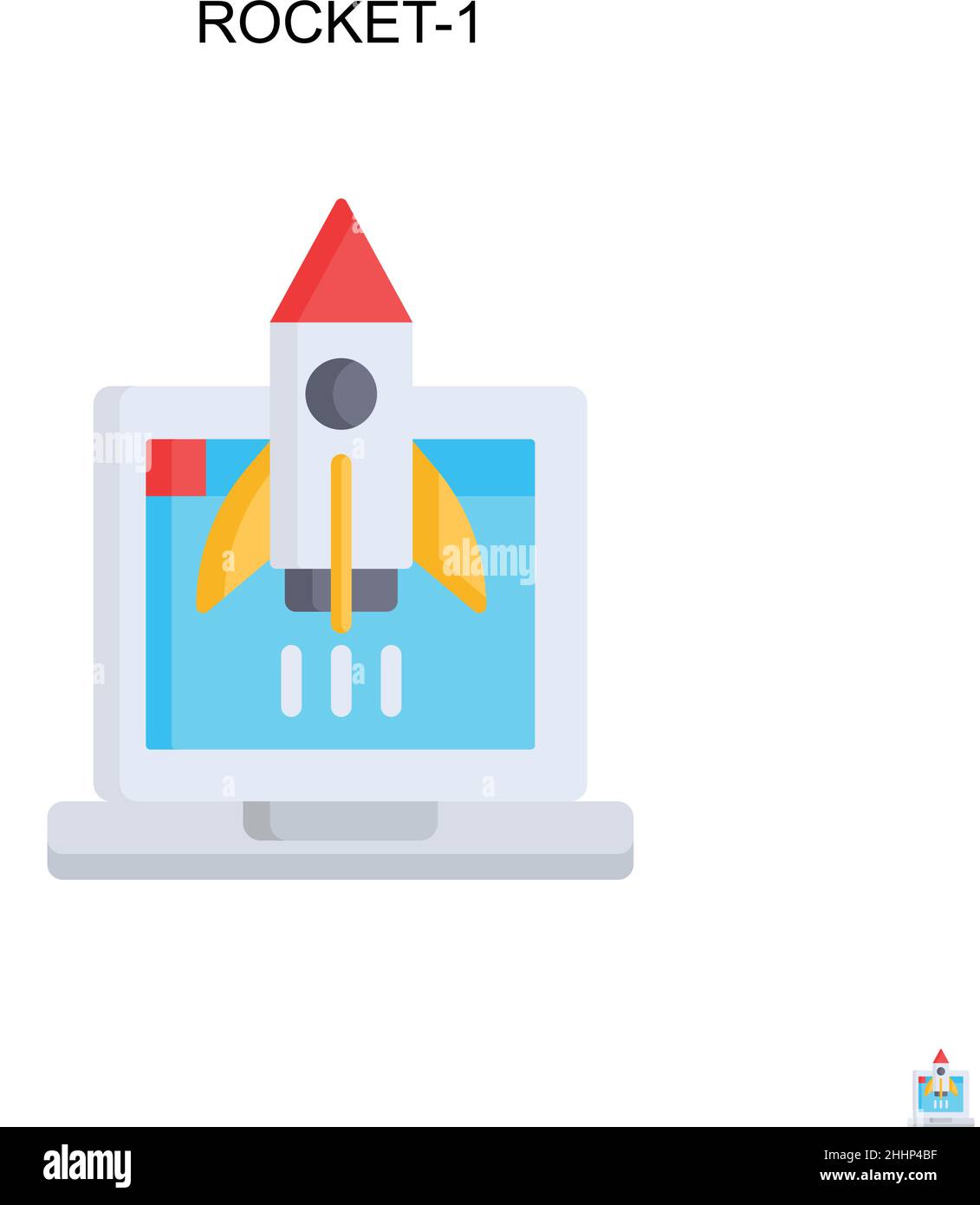 Rocket-1 Simple vector icon.Perfect color modern pictogram on editable ...