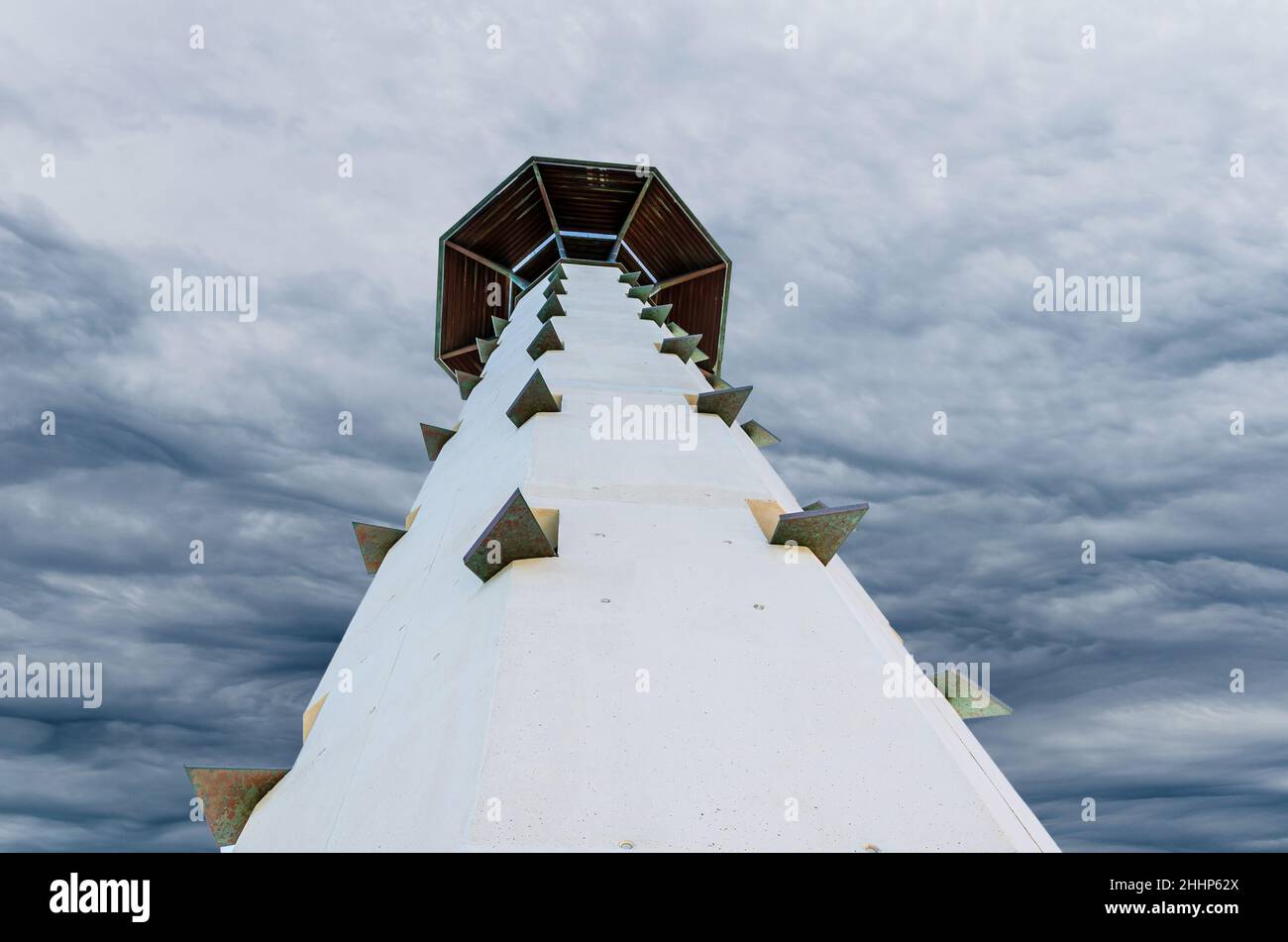 Low angle of a lighthouse in Spain Stock Photo