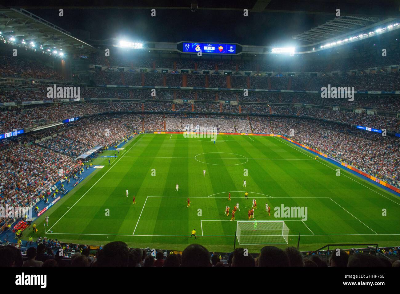Real Madrid- La Roma football match. Santiago Bernabeu stadium, Madrid ...