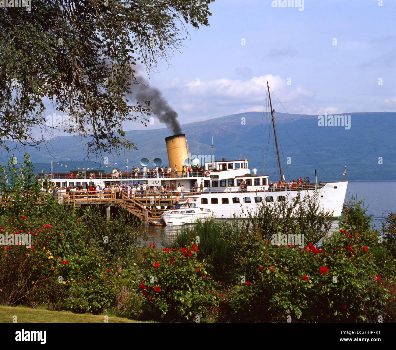 The Maid of the Loch at Luss Pier 1980s Stock Photo